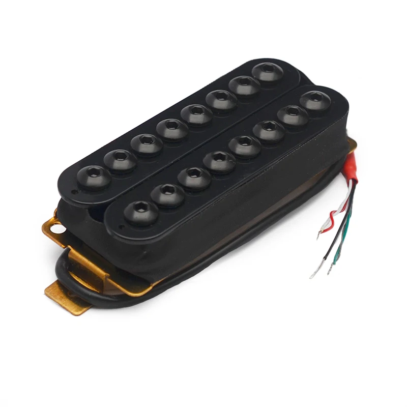 8 String Electric Guitar Humbucker Dual Coil Big Hex Adjustable Screw Coil Spliting Pickup N10K/B15K Output Guitar Parts Black