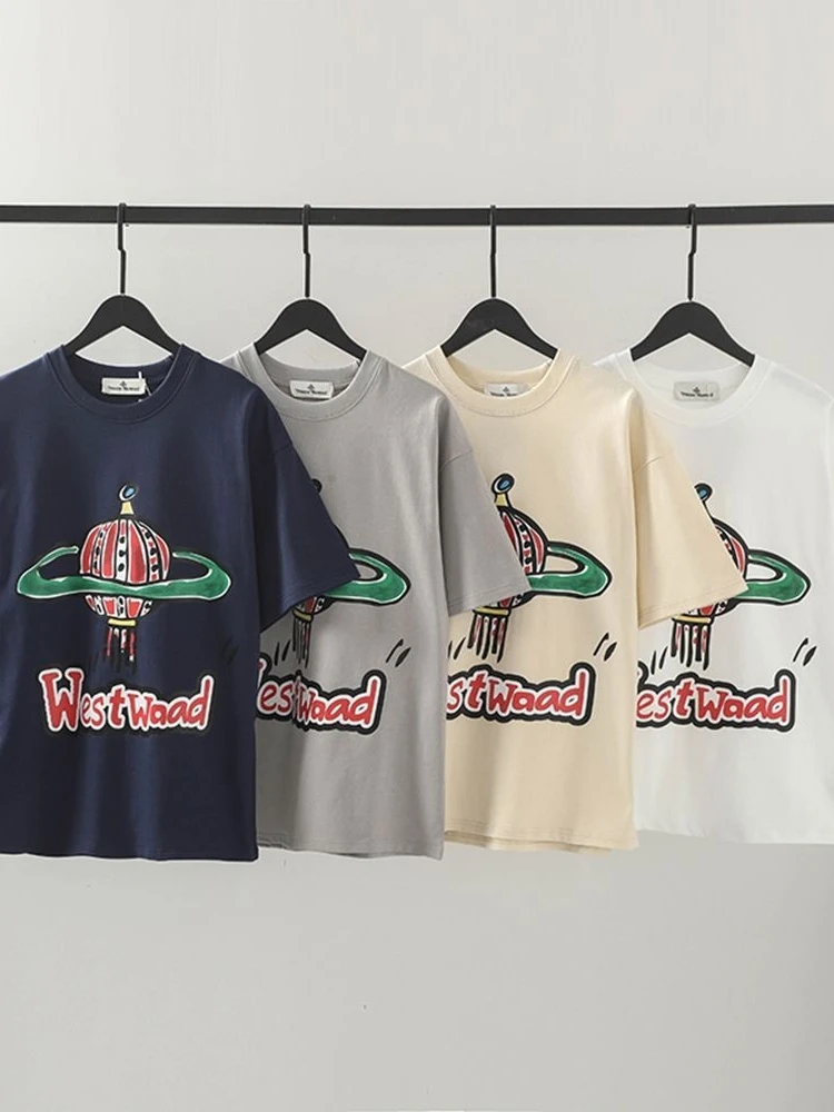 

2025 Summer New Fashion Luxury Brand Korean Style Trendy Pure Cotton High Quality Printed Pattern Designer Unisex