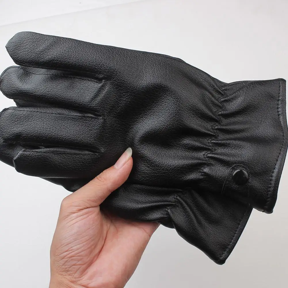 Nuevos guantes de cuero Pu para hombres y mujeres, además de guantes cálidos de terciopelo con pantalla táctil para exteriores, guantes de invierno para motocicleta, guantes de ciclismo impermeables