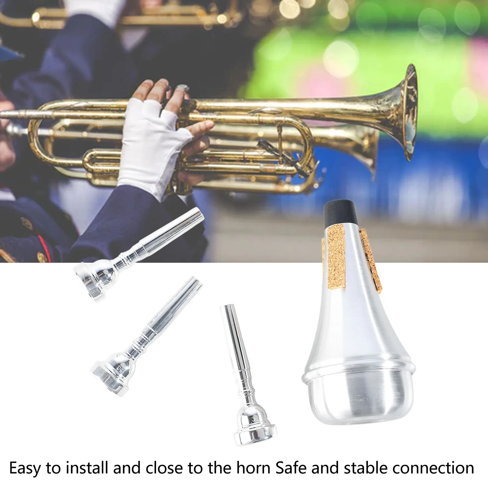 Trumpet Mouthpiece Mute Set 3C 5C 7C Practice Silencer Combination Replacement Musical Instrument Accessories