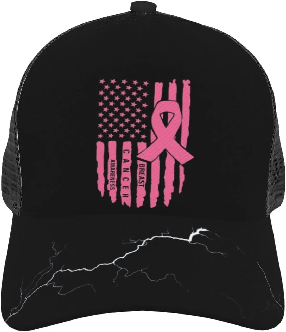 

Мужская Женская Бейсболка, повседневная женская кепка, Регулируемая Кепка-тракер с розовой лентой для информирования о раке груди
