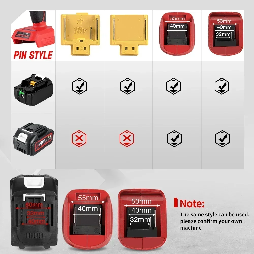 ONEVAN Rechargeable 588VF 22900mAh Lithium Battery 928VF 29900mAh Capacity Indicator Power Tool For Makita 18V Electric Wrench