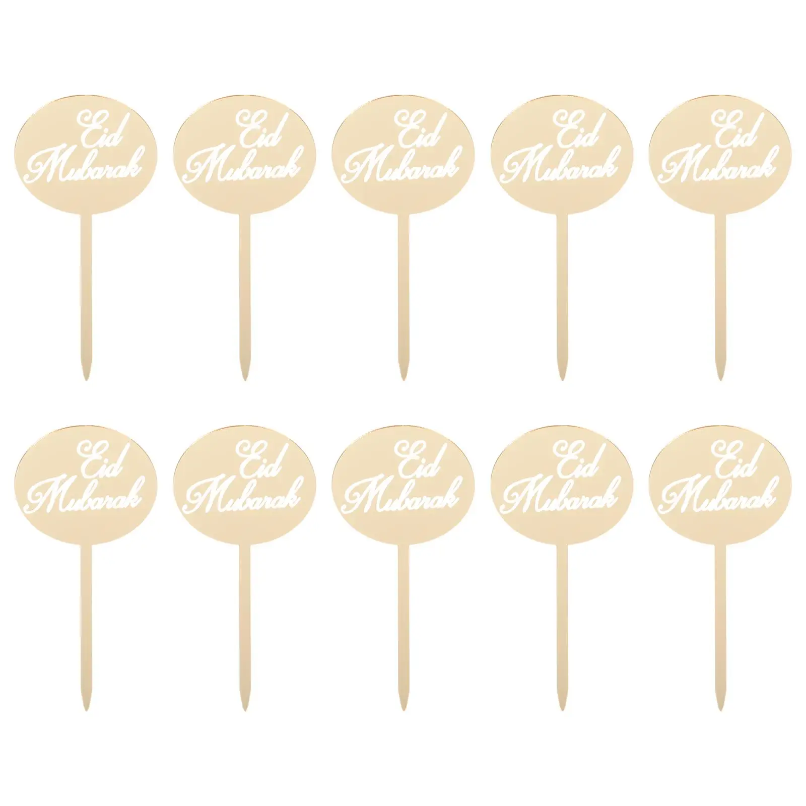 

24 Pcs Eid Cake Insert Mubarak Decor Supply Cards Decoration Paper Cup Ramadan Festival Topper Acrylic