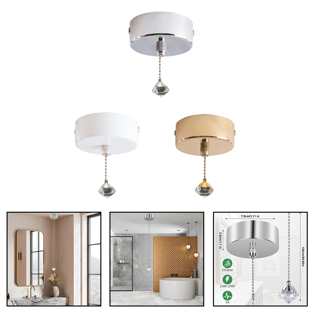 Controllo della luce del bagno Luce montata a soffitto Decorazioni per la casa Soluzione di illuminazione Controllo del ventilatore a soffitto Installazione senza sforzo