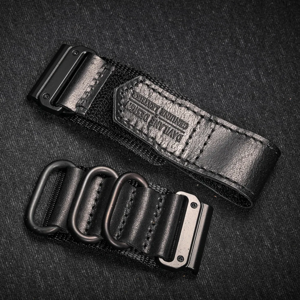 For Garmin Watch Band Quickfit 20 22 26mm Nylon Leather Sports Wrist Strap Forerunner/EPIX /Instinct /Tactix