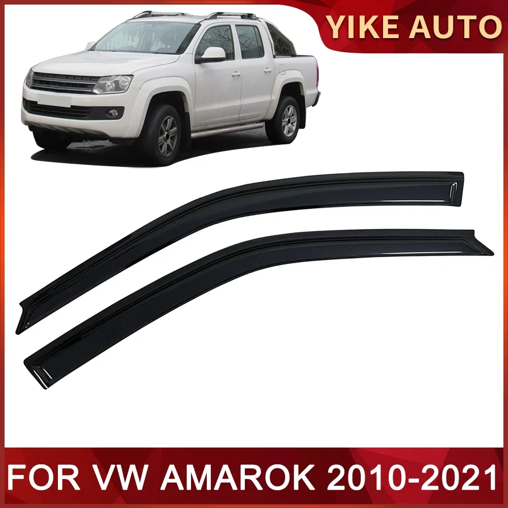 Window Visor for VW AMAROK 2010-2021 Weathershied Door Visor Wind Sun Rain Guards Side Window Wind Deflectors Auto Parts