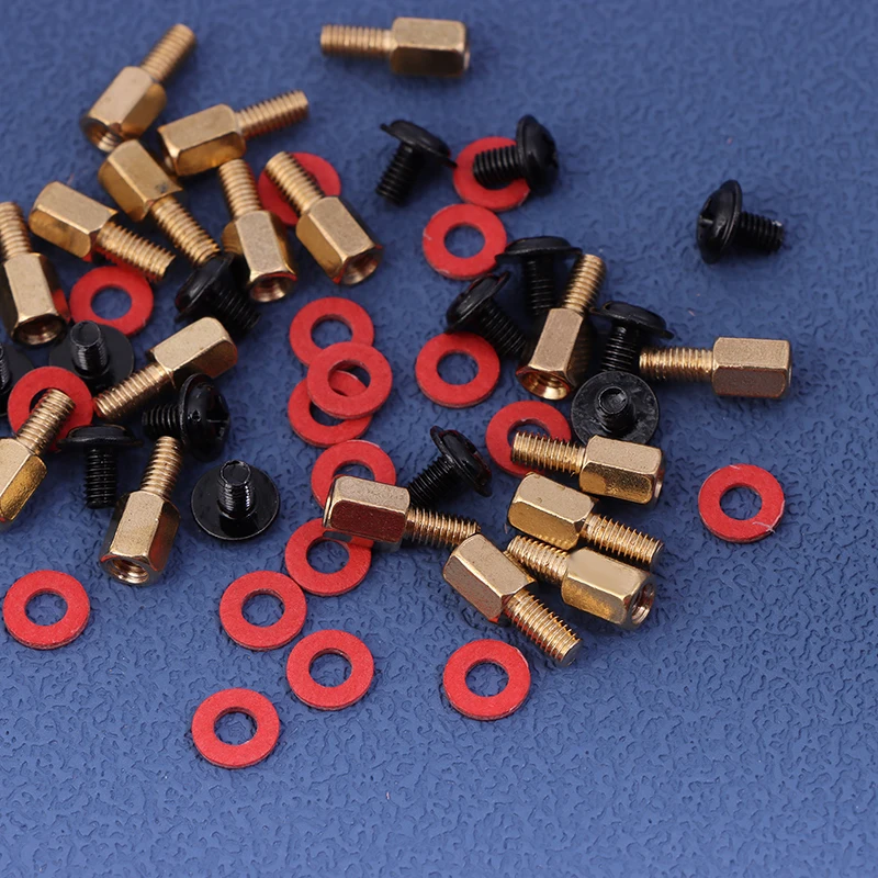 NEW SALE 60Pcs Computer PC Case Motherboard Riser Screws 6-32-M3 Insulation Washers For Case Fans 6.5mm Brass Standoff