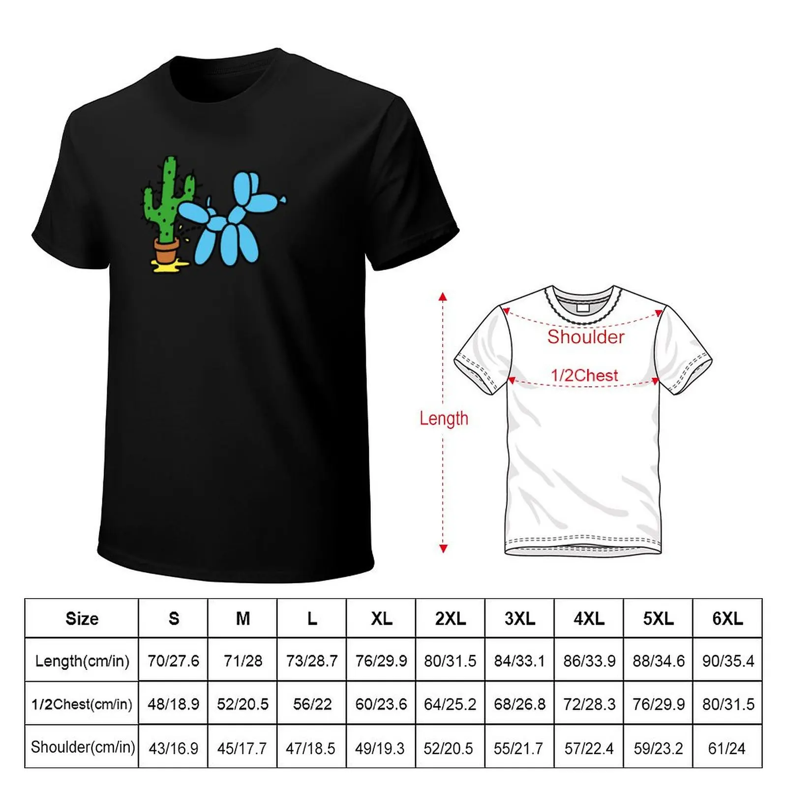 Balloon dog and cactus Balloon artist Balloon animal twister T-Shirt Abstract Pattern Print Top