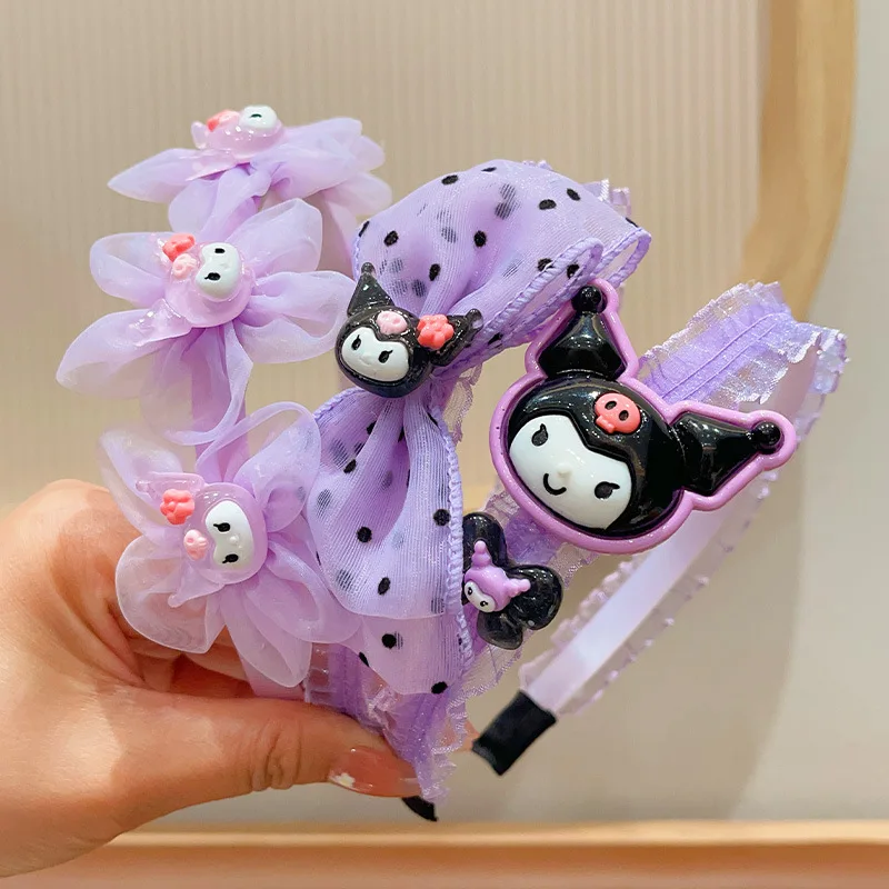 

Sanrio Kuromi children's hair bands girls cartoon hair clips little girl non-slip pressure hair headband hair accessories