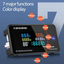 デジタル電圧計kws50a/100a DC,電圧計,LEDカラーディスプレイ,電流計,電圧計,電力計,デジタル電圧計