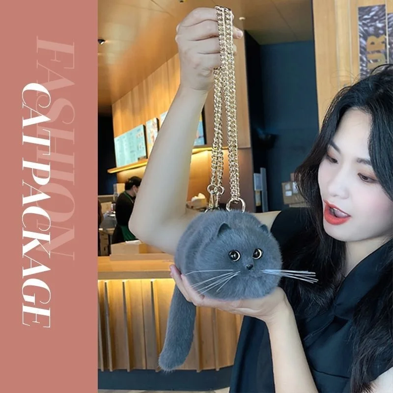 Kucing Tai tas boneka kucing buatan tangan lucu untuk hadiah wanita tas jinjing kucing tas tangan kecil dan populer