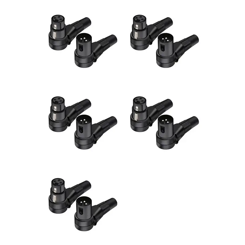 AT21-5X 3 Pin Right Angle XLR Connector Male Female XLR 3Pin Socket Microphone Plug Audio Cable Amplificador De Audio