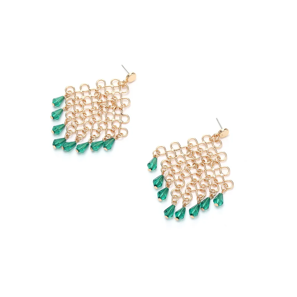 Vintage Boho Hohlgitter Gold Quasten-Ohrringe für Frauen Statement-Schmuck Geschenke für Feiertage und Partys – Detail 4