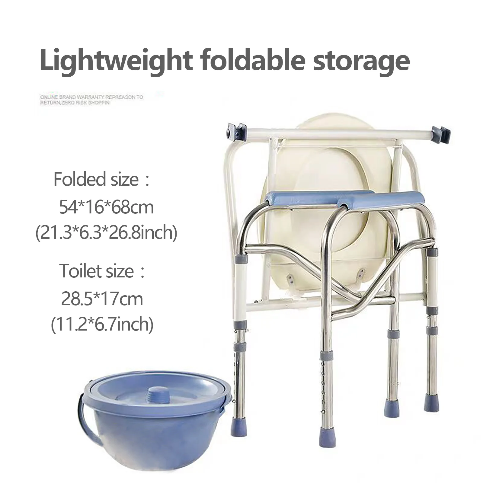 Chaise de Commode Pliable et Légère, Chaises Perforées, Réglables en Sécurité, Recommande une Chaise de Douche ou de Toilette pour les artificiel