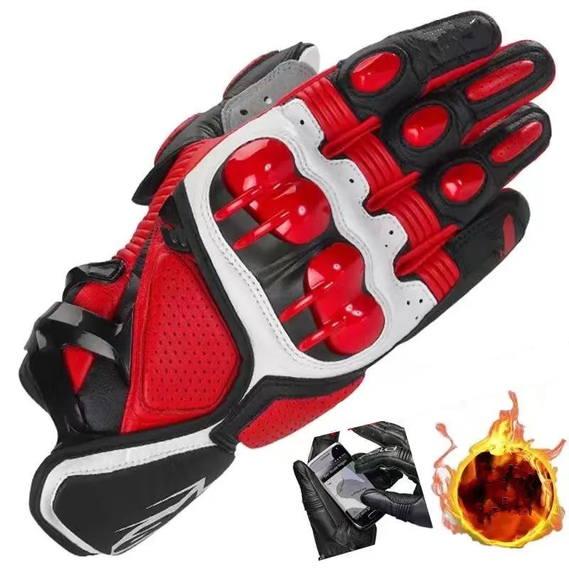 

Motorcycle Full Finger Gloves Winters Padded Thickened Riding Cycling Gloves with Touch Screen Motorcycle Equipment for Riders