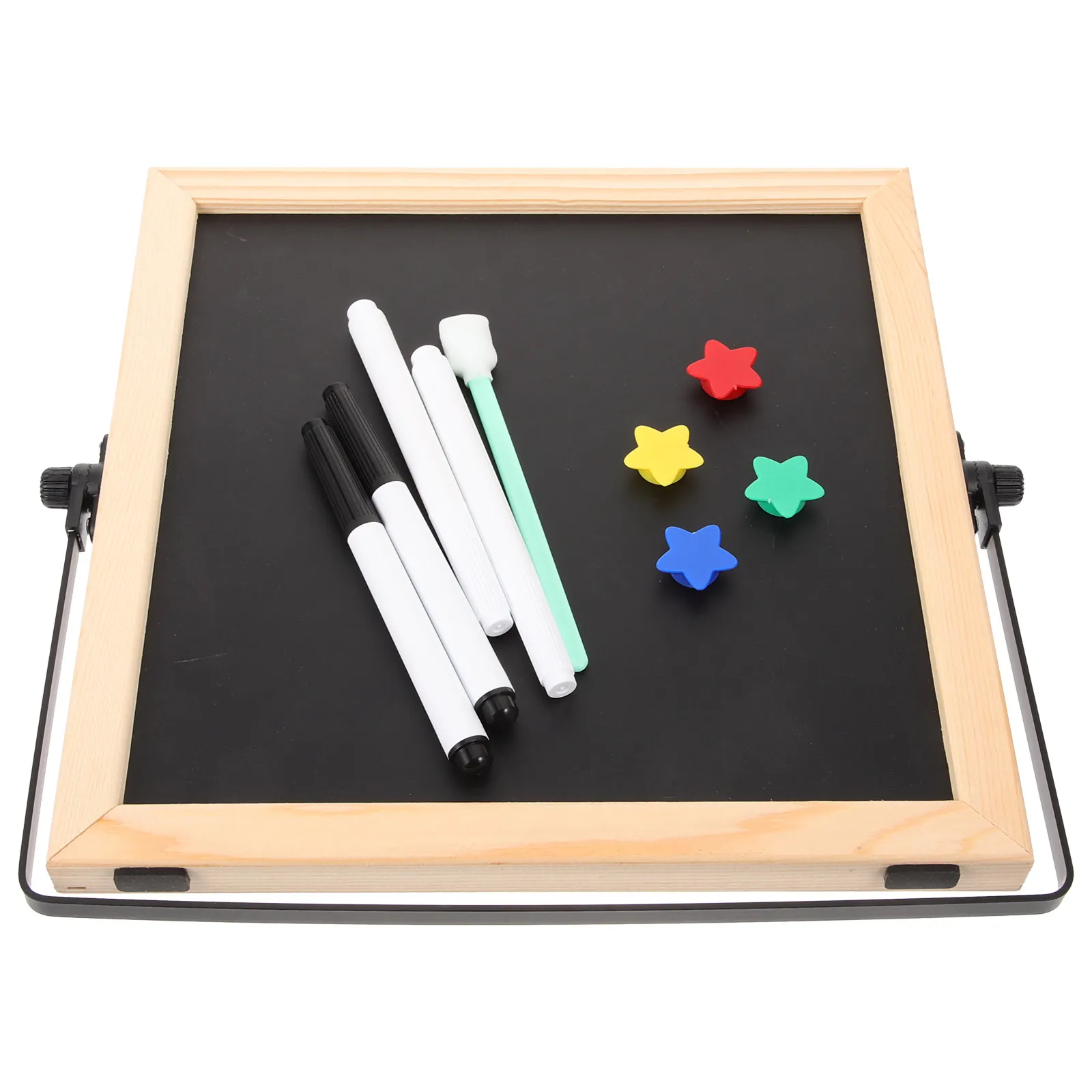 1Set Double-Sided Writing Board Smooth Surface Magnetic Whiteboard Foldable 360 Degree Rotation for Home Office Classroom