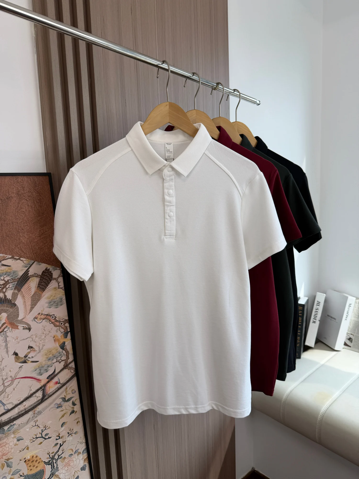 

Ice Sensation Pique Cotton Short Sleeve Shirt Men's Casual Summer Breathable Sweat Absorbent Turn Collar Leisure Commute