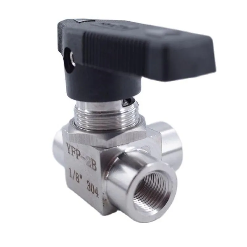 Free ship Tee Ball valve female G thread stainless steel 304 three way Horizontal Panel Switching ball valve