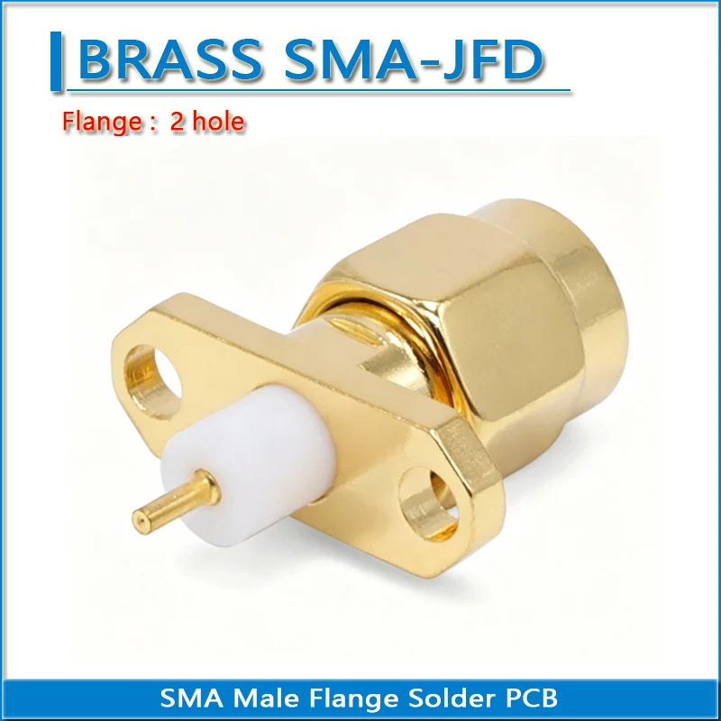 SMA Male 2 Hole Flange Diamond Chassis Panel Mount Solder Needle PCB Copper PTFE 4mm Pin 3mm SMA-JFD RF Connector Socket Adapter