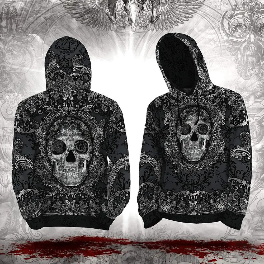 

Spring Autumn Halloween Pattern Men's Hoodie Street Gothic Style Pullover Rock Horror Clothing Men's Oversized Comfortable Top