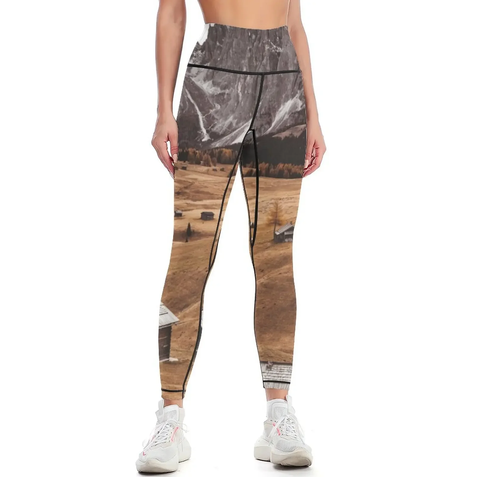 

seiser alm landscape Leggings Sweatpants sporty woman push up flared gym's clothing Womens Leggings