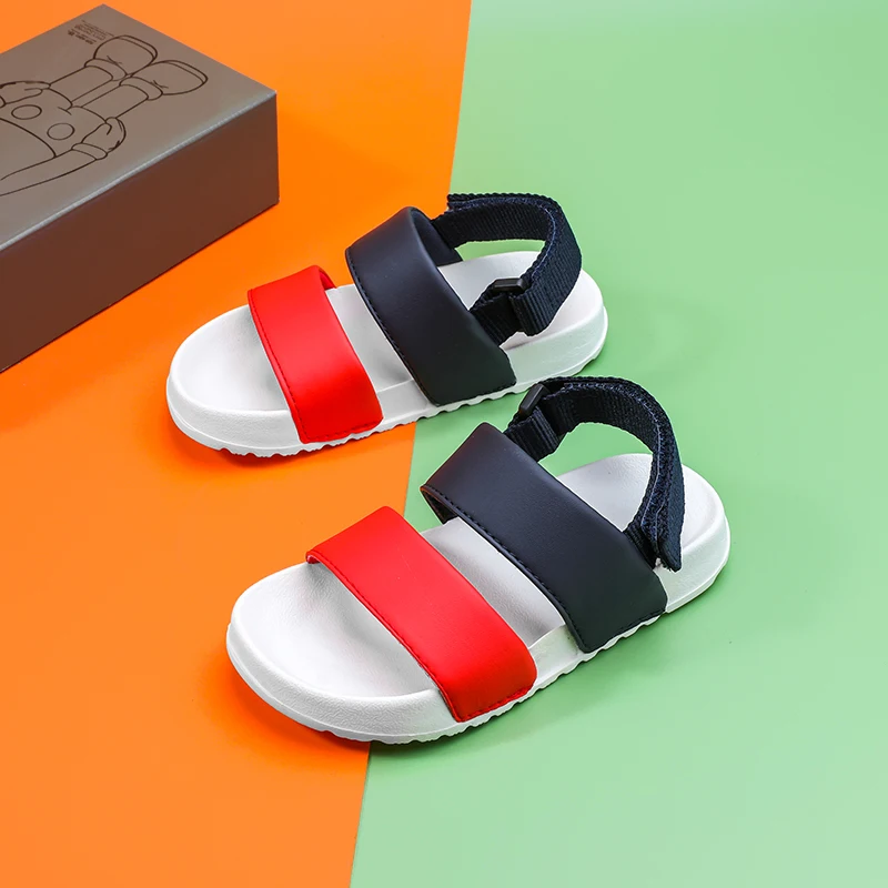 Summer Little Boy Sandals Color Block And Lovely Pink Children Sandals Toddler Baby Soft Leisure School Girls Beach Sandals