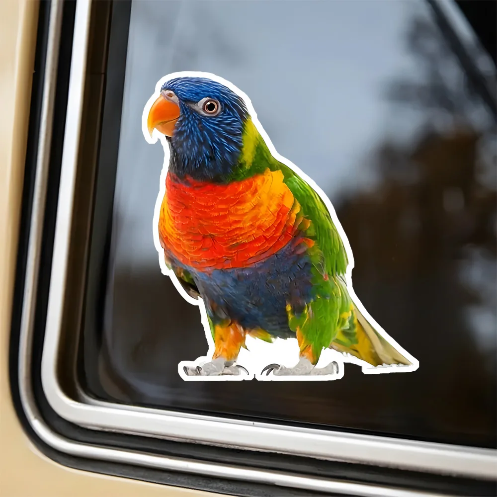 12x13cm Colorful Parrot Vinyl Decal Durable PVC Sticker for Car Scratch Cover Helmet Window Glass Furniture Doors Decor