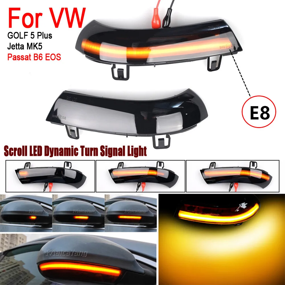 

2 шт. динамический поворотник для VW GOLF 5 MK5 Jetta GTI Passat B5.5 B6 Sknda Superb B5 Sharan светодиодный указатель поворота зеркала индикаторная лампа