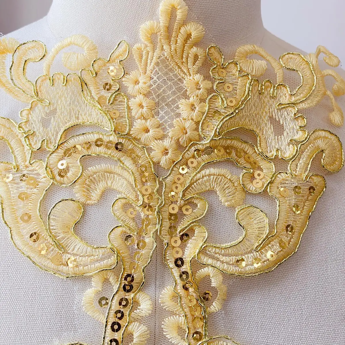 Transparente Pailletten-Spitzenblumen-Accessoires, handgefertigte DIY-Materialien, hochwertige Hochzeitskleider, Kleidungsdekorationsapplikation, RS2460 – Detail 13