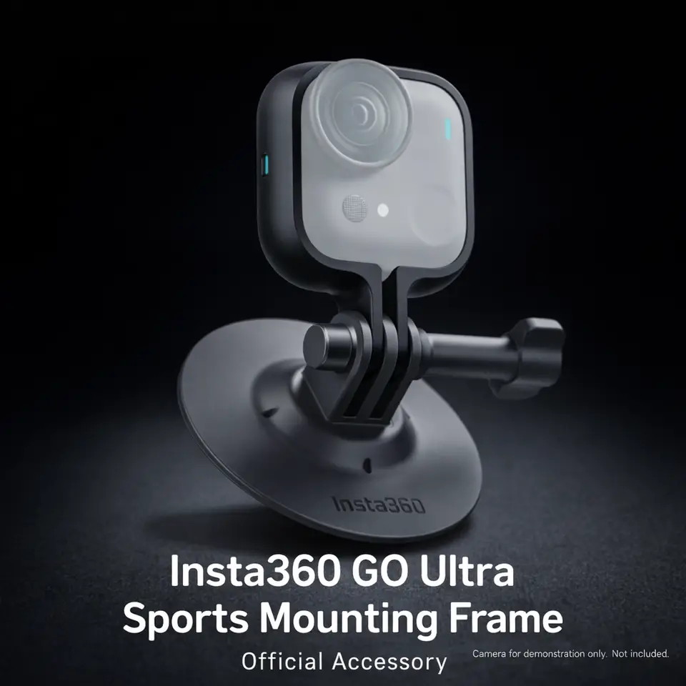 إطار تركيب رياضي فائق من Insta360 GO - إكسسوار رسمي، حامل ثنائي الشوكات، إغلاق آمن كامل، تصوير عمودي وأفقي