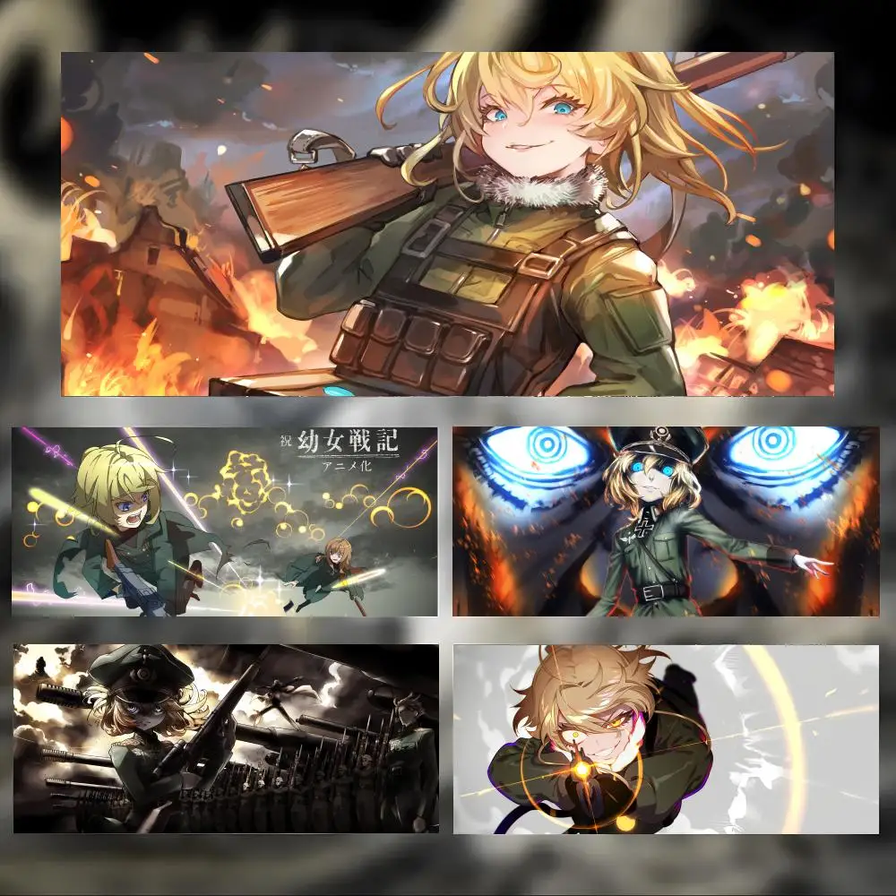 Alfombrilla de ratón Smart Cool Anime Y-Youjo Senki, alfombrilla de escritorio grande y gruesa con bordes cosidos, alfombrilla de ratón para juegos para PC