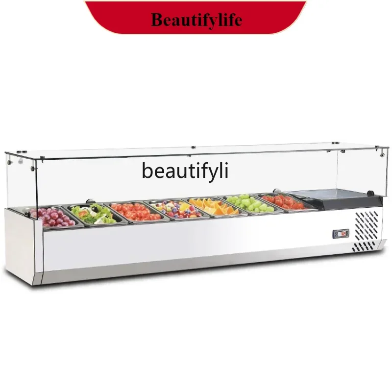 

E132 Refrigerated Display Cabinet Desktop Commercial Cold Dish Dessert Fresh Cabinet Horizontal
