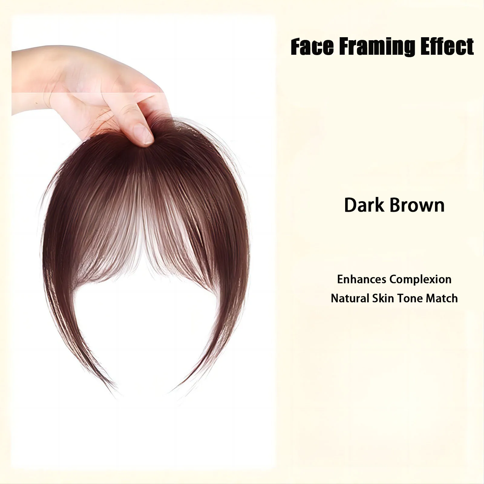 Synthetischer Clip-in Air Bangs Haarteil Unsichtbarer Gesichtsrahmen-Fransen Natürlicher Look Leichtgewichtige Fake Bangs Haarverlängerung für Frauen – Detail 5