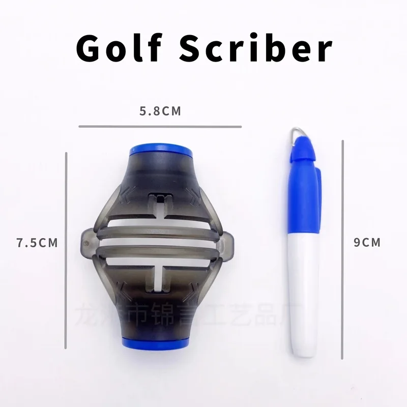 360 Degree Golf Ball Line Marker Tool with Alignment Stencil and Pen for Putting Practice