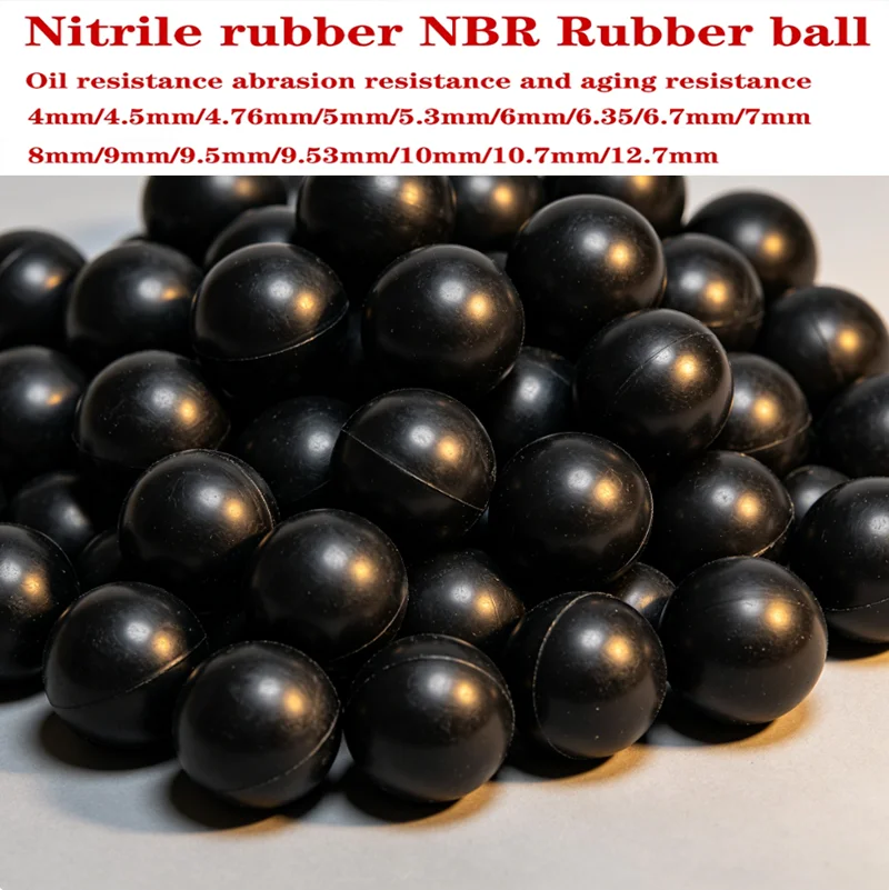 Black Solid NBR Nitrile Rubber Ball Diameter 4/4.5/4.76/5/5.3/6.35/6.7/7/8/9/10/10.7-12.7mm Sealed  Industrial DIY Accessories