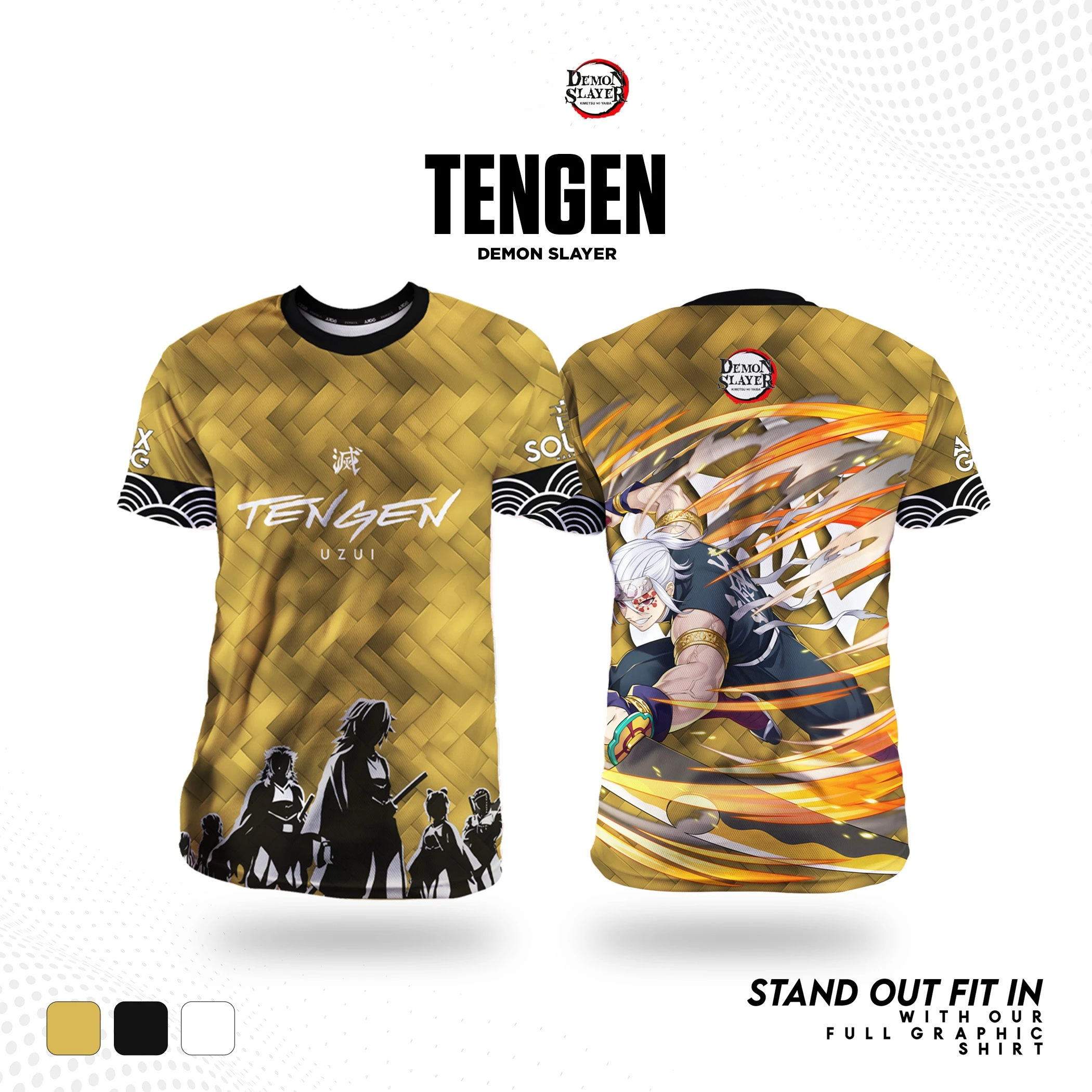 Demon Slayer Tengen Uzui Anime Herren/Damen T-Shirts 2026 Neue Sommermode Lässiges Rundhals-Oberteil Kurzarm-T-Shirt Herren Kinder Y2k