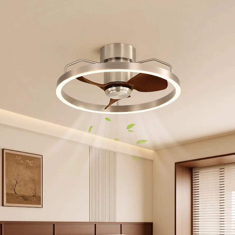 Mid-century Bedroom Fan Light 2025 New Style Bauhaus American Retro Dining Room Silent Electric Fan Integrated Room Lighting