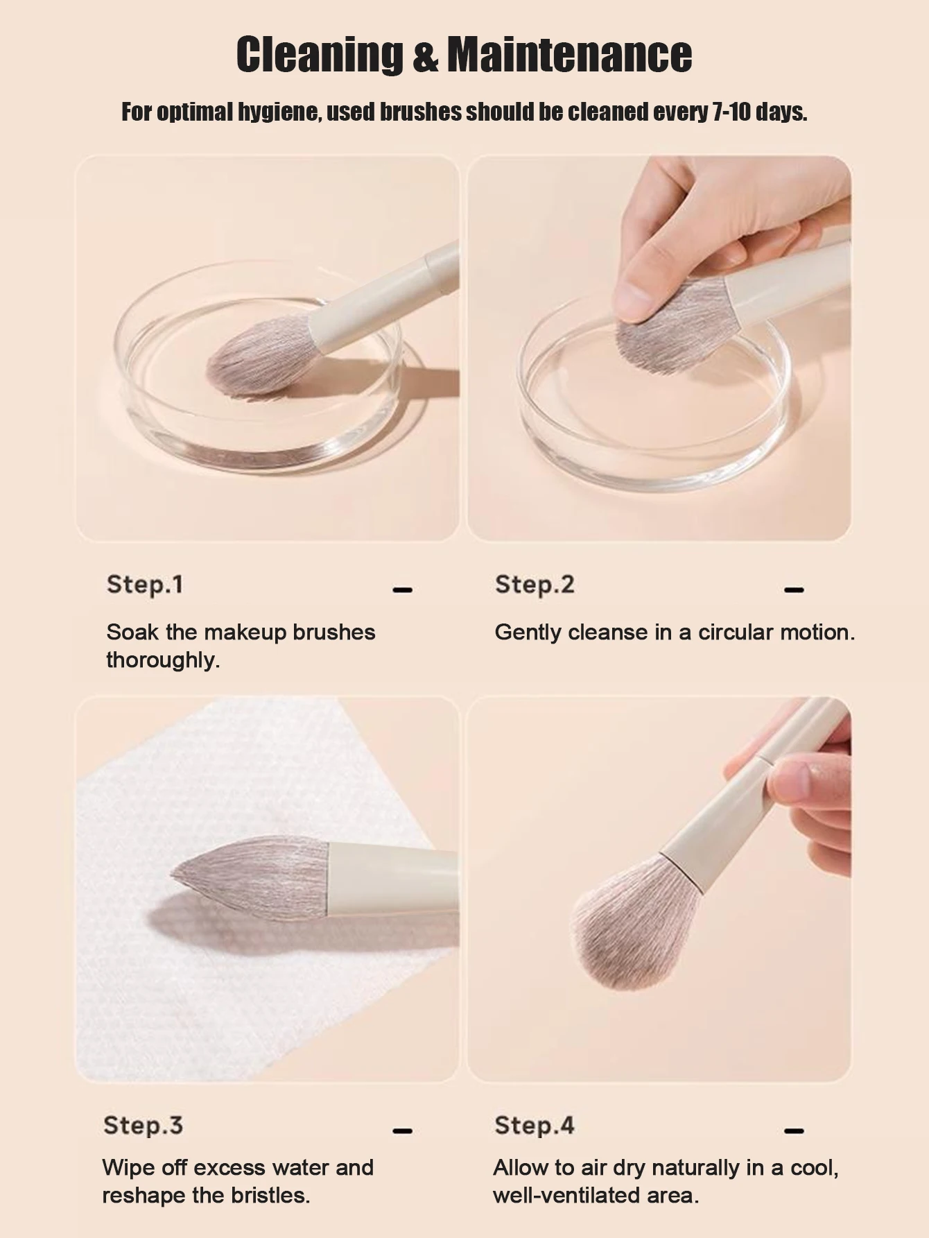 初心者とプロ向けの7ピースメイクブラシセット - オールインワンのファンデーション、アイシャドウ、チーク、コントゥアブラシ