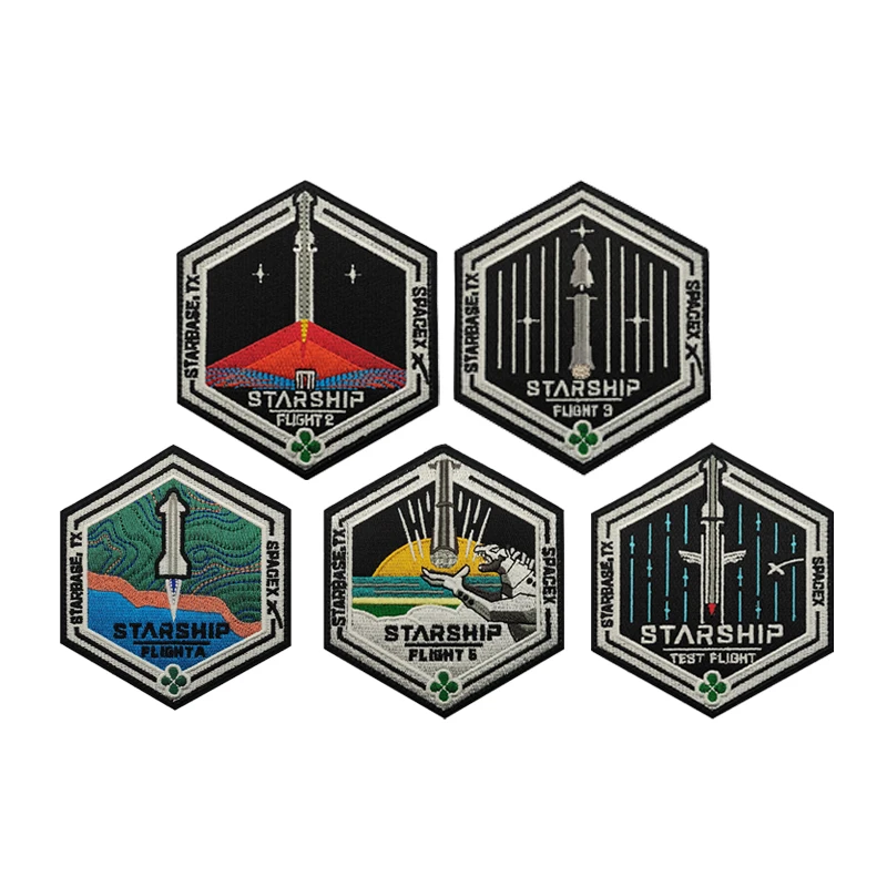 Outdoor Bag Accessories STARSHIP Launch Commemorative Medallion Starship Embroidered Armband and Backpack Patches for Clothing