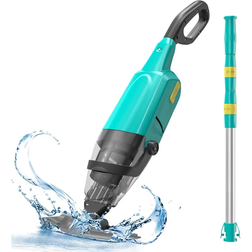 Pool Vacuum for Above Ground Pool, Cordless Handheld Rechargeable Pool Cleaner with Running Time Up to 60 Minutes for Sand and