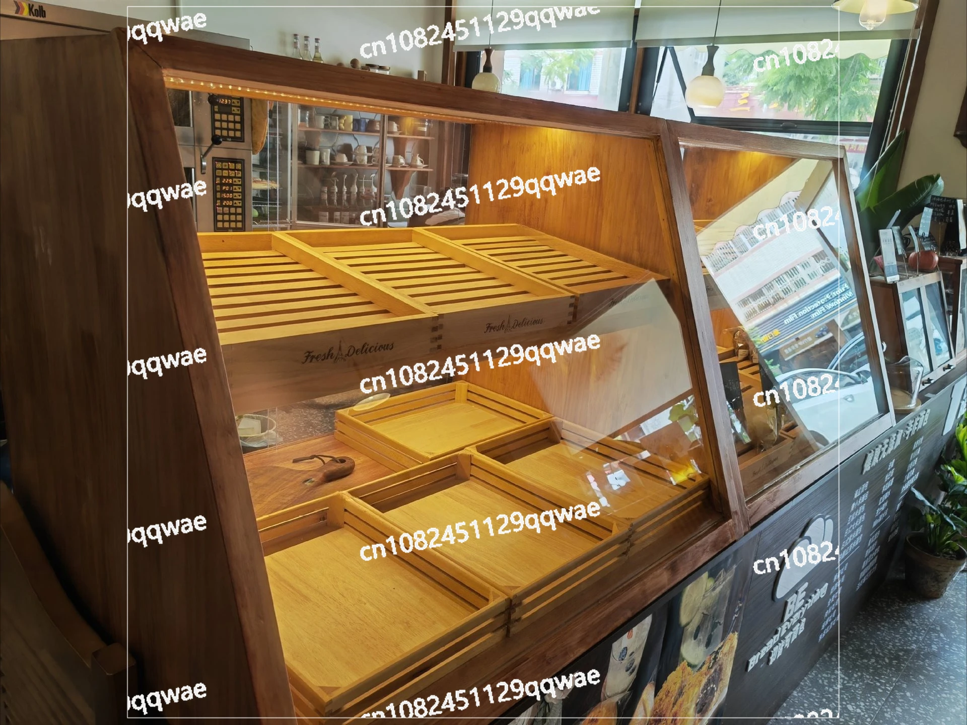 

Bread Cabinet Cake Display Room Temperature Solid Wood Side Shelf Bakery Shop PastryDessert Showcase