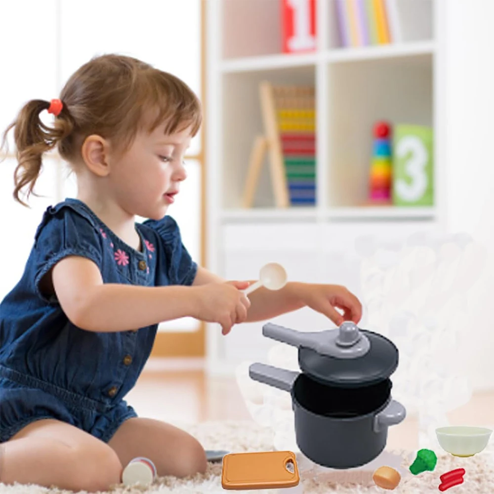 Ensemble de jouets de cuisine pour enfants, kit d'accessoires de cuisine, pots de jeu, semblant de nourriture, jouet de cuisine, cadeau pour tout-petits, filles et garçons, 92 pièces, 69/59 pièces