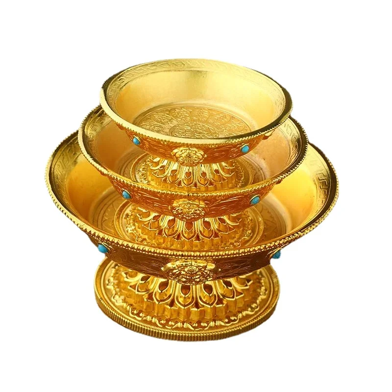 1pc Caliber 11-18 Cm Zinc Alloy Fruit Pot Household Buddha Front Dedicated Supply Tray Buddhist Supplies Home Decoration