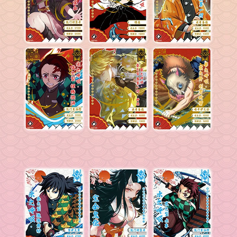 4 BOX Demon Slayer No Yaiba Paper Card Games Children Anime Peripheral Character Collection Kid's Gift Playing Card Toy