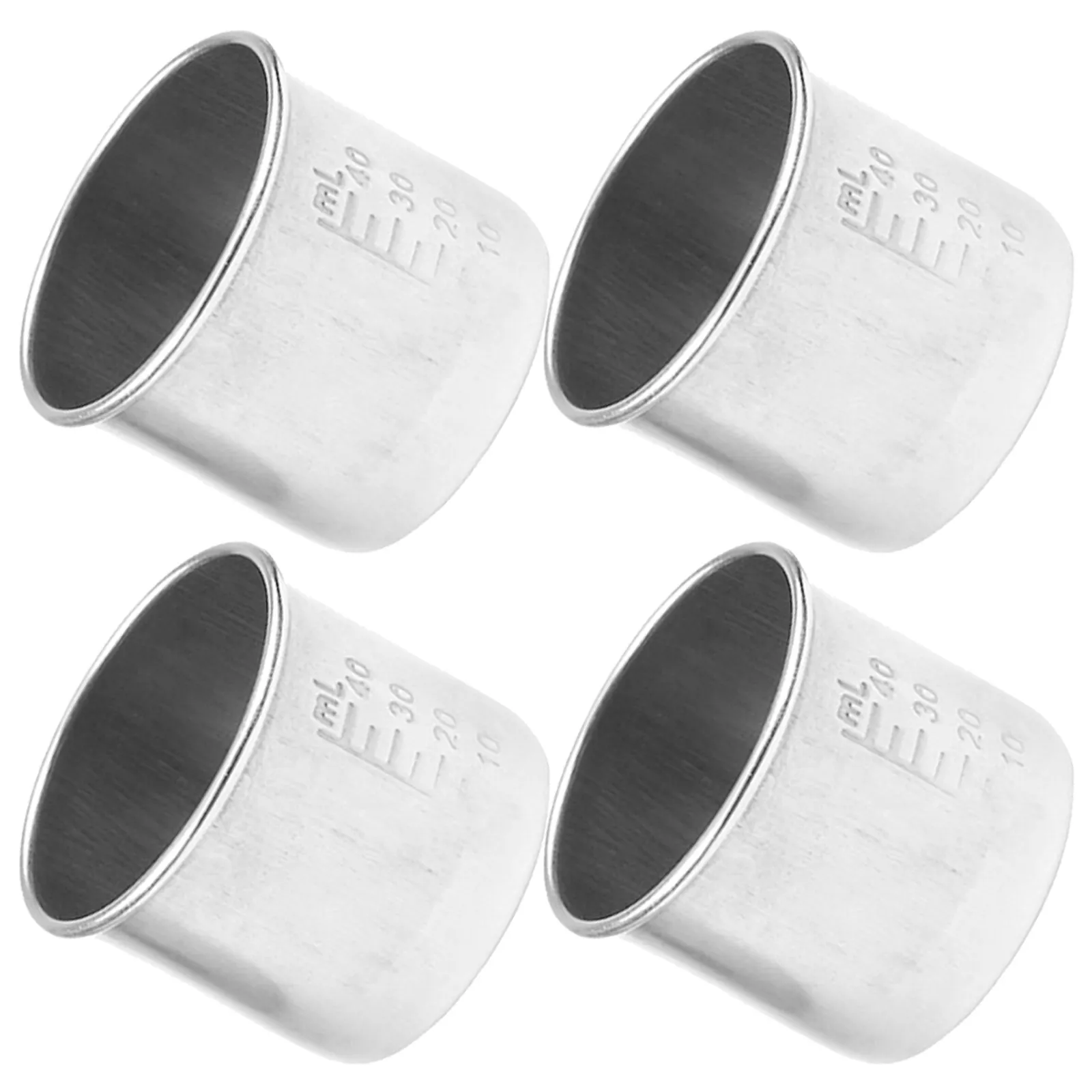 4Pcs Medicine Measuring Cups Stainless Steel Graduated Heatproof Thickened Multi-Function Household Pills Convenience Measuring