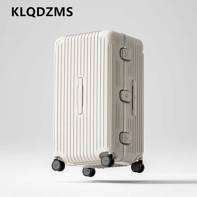 

KLQDZMS Rolling Suitcase Large Capacity Trolley Case Men's ABS+PC Boarding Box 20"24"26"28"30 Inch Women's Cabin Luggage