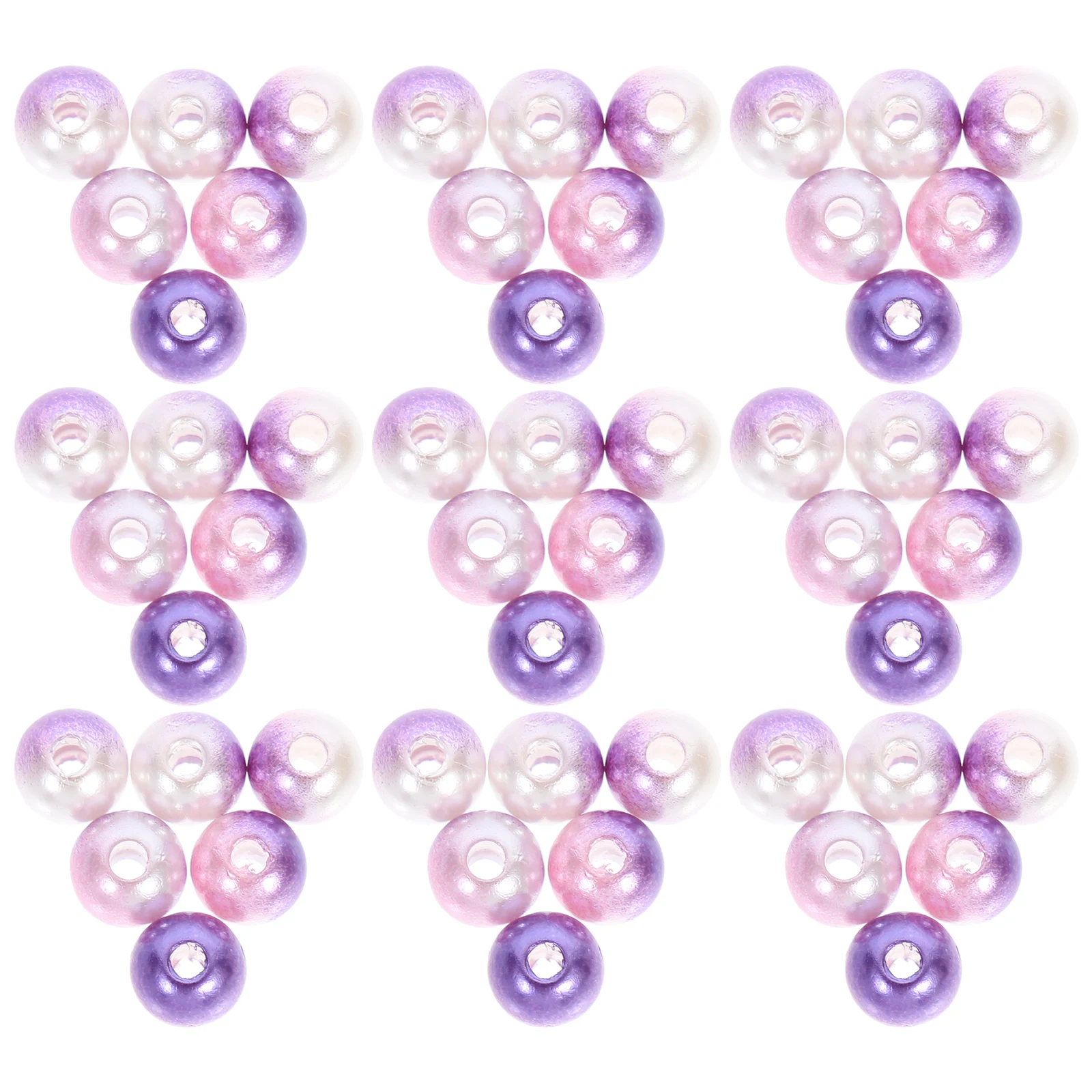 

Imitation Pearl Beads 8mm Purple Pink Holes ABS Material DIY Jewelry Accessories Craft Supplies Loose Beads Clothing