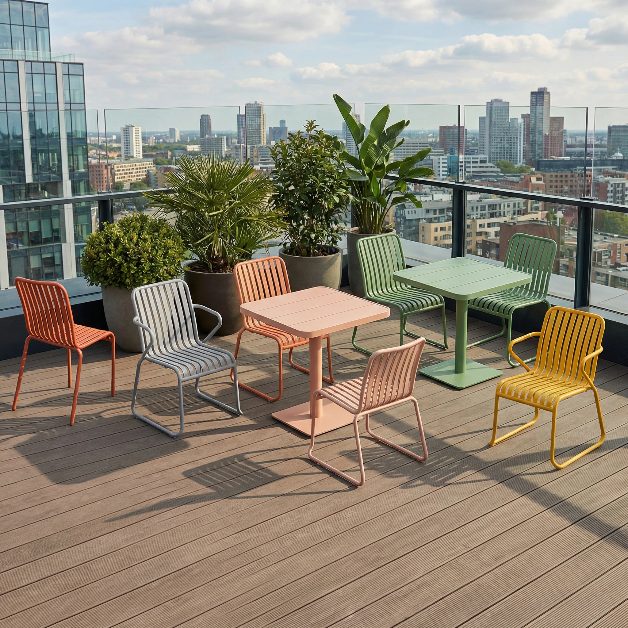 Stylish Pure Aluminum Outdoor Square Table with Hand - Made Flair for Restaurant Outdoor Seating