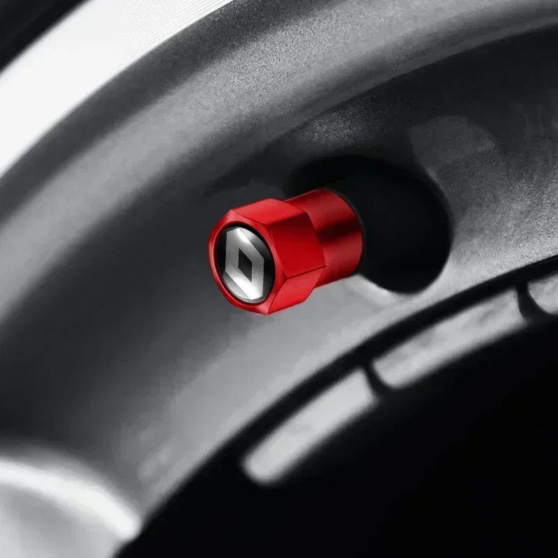 4Pcs Car Styling Metal Wheel Stem Covers Tire Valve Caps Decoration For Renault RS Fluence Laguna Scenic Latitude Captur ZOE