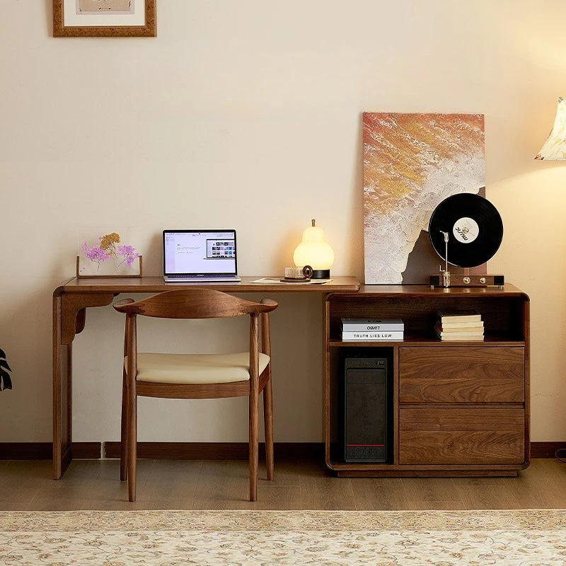Black Walnut Wood Office Desks Living Room Hotel Indoors Villa Office Desks Homestay Bedroom Furniture Schreibtisch Ls40bgz